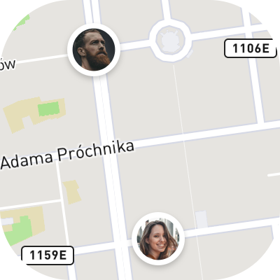 Pozycje motocyklistów pokazane na mapie WeAreBikers